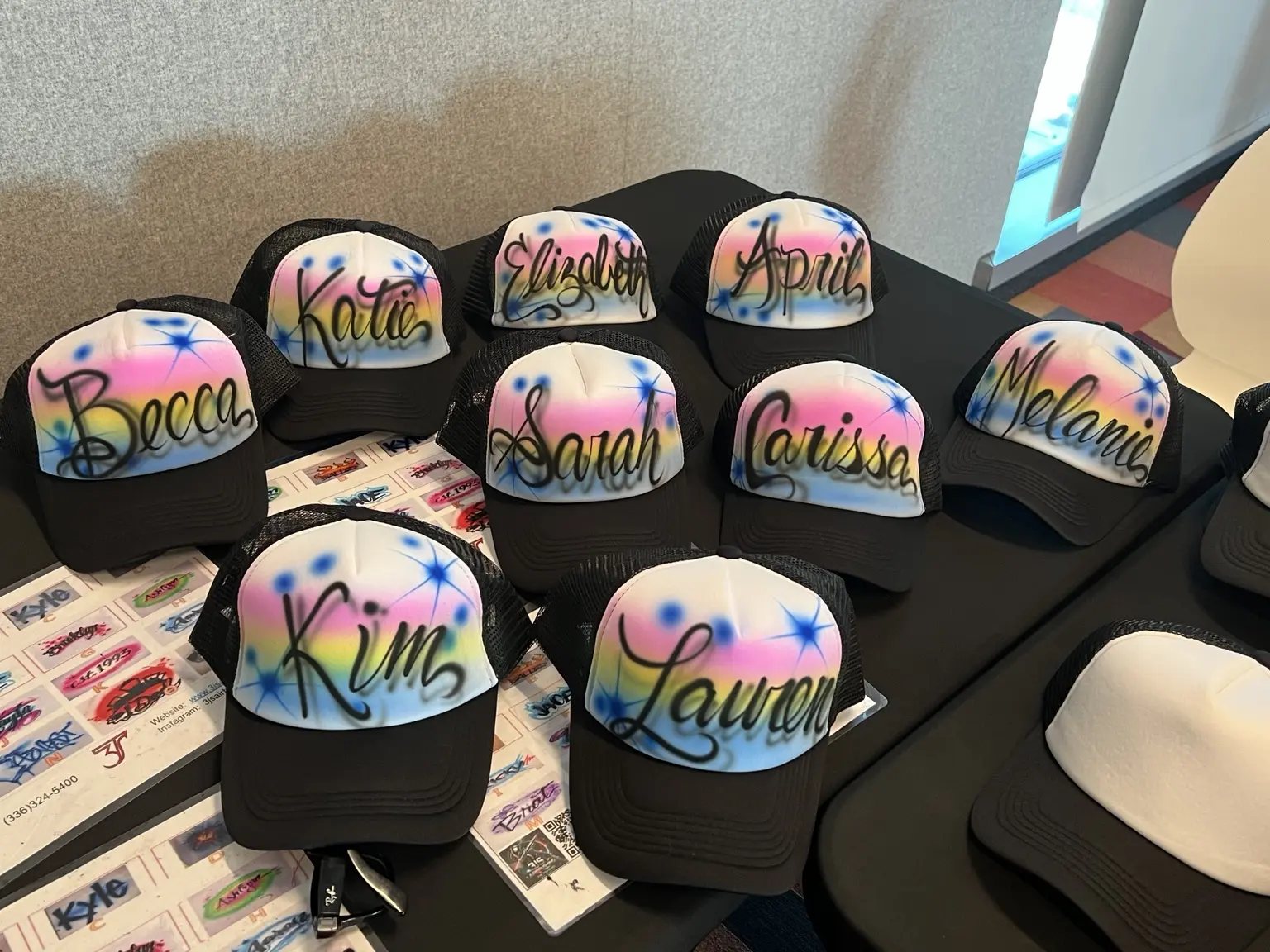 Example of personalized corporate event hats from Google in Atlanta